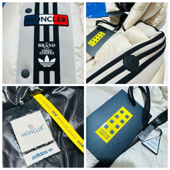 Moncler X Adidas Fusine Short Down Jacket 0/ S White/Ivory Full Zip NWT $2155 - Picture 9 of 14